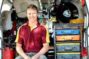 Jack is part of our Concord plumbing team and he is standing in his fully stocked truck ready to help you